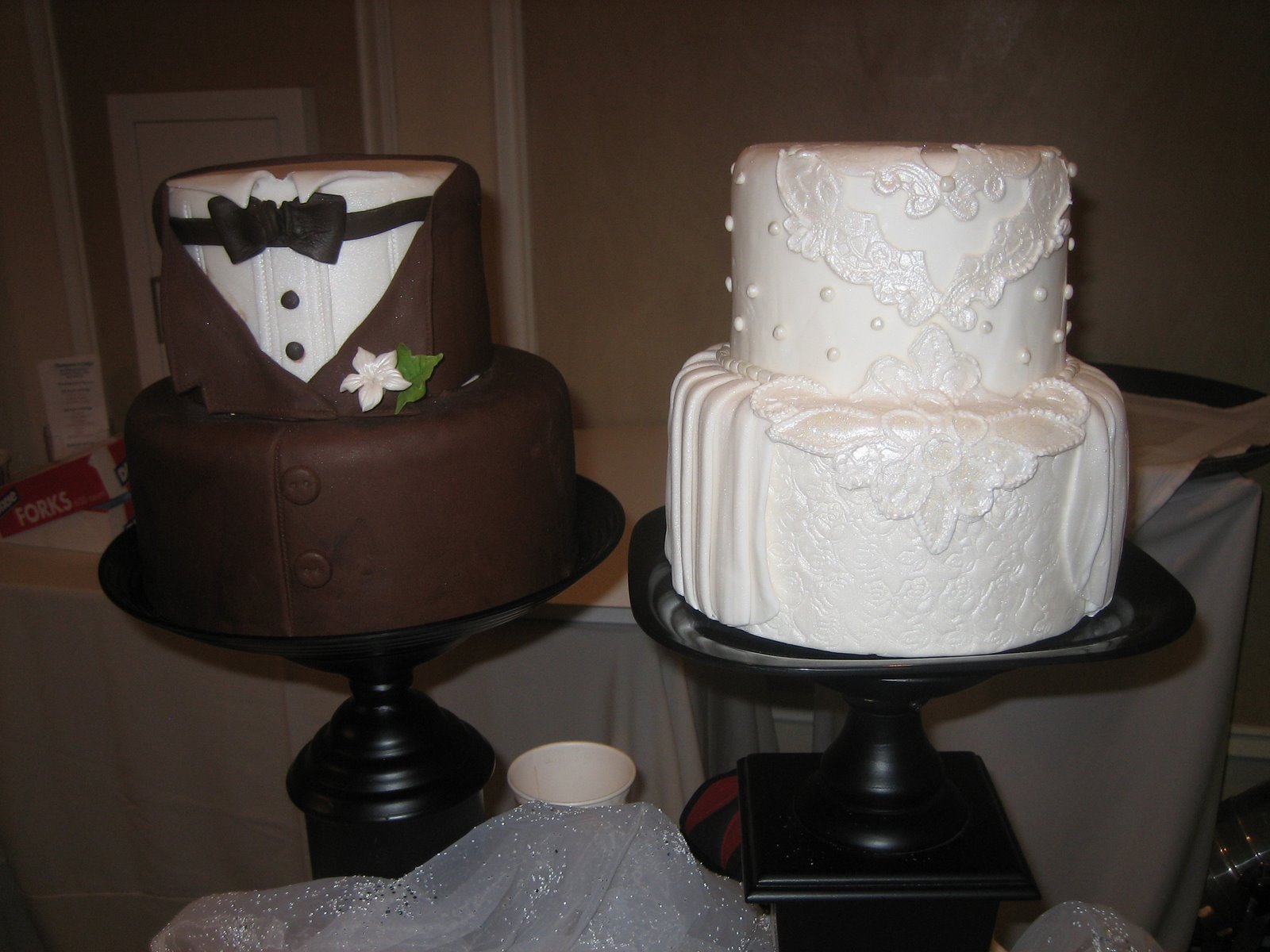 Bride and Groom Wedding Cake