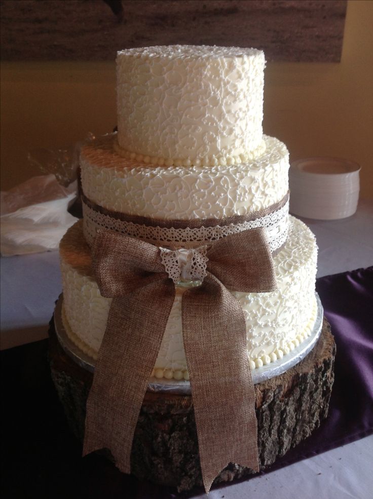 Burlap and Lace Wedding Cake Ideas Burlap and Lace Wedding Cake Ideas