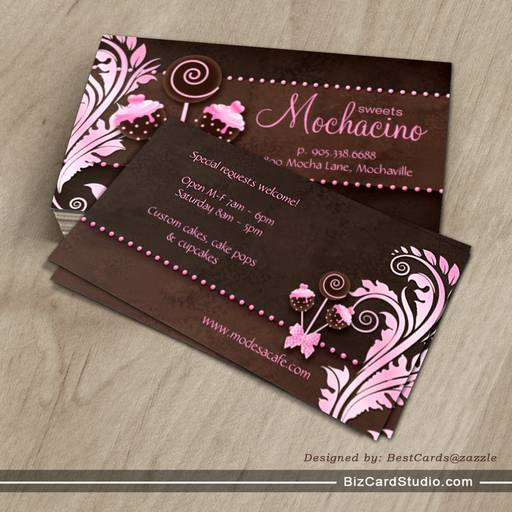 Cake Pops Bakery Business Cards