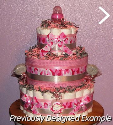 Camo Baby Girl Diaper Cake