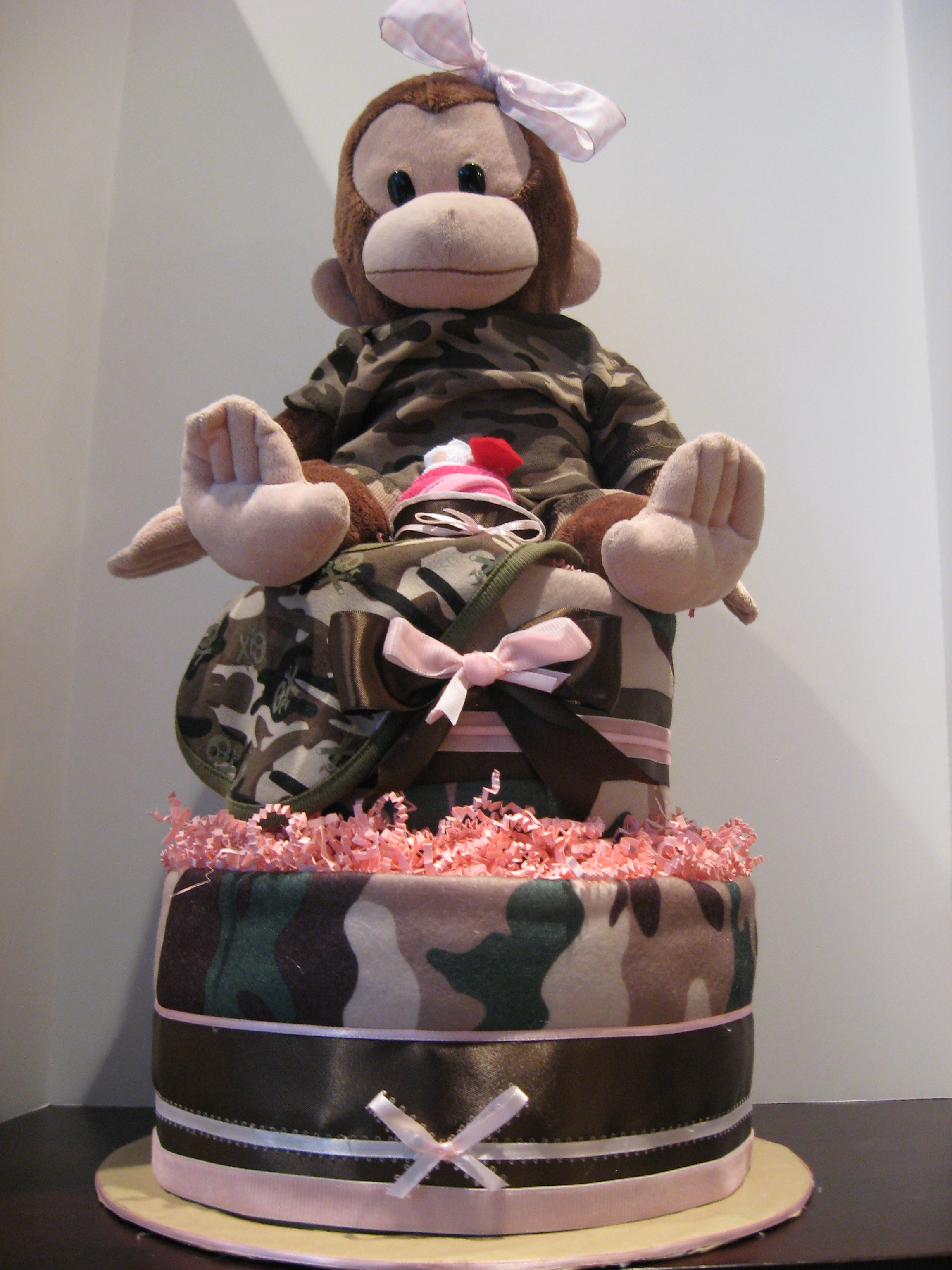 Camo Girl Diaper Cake