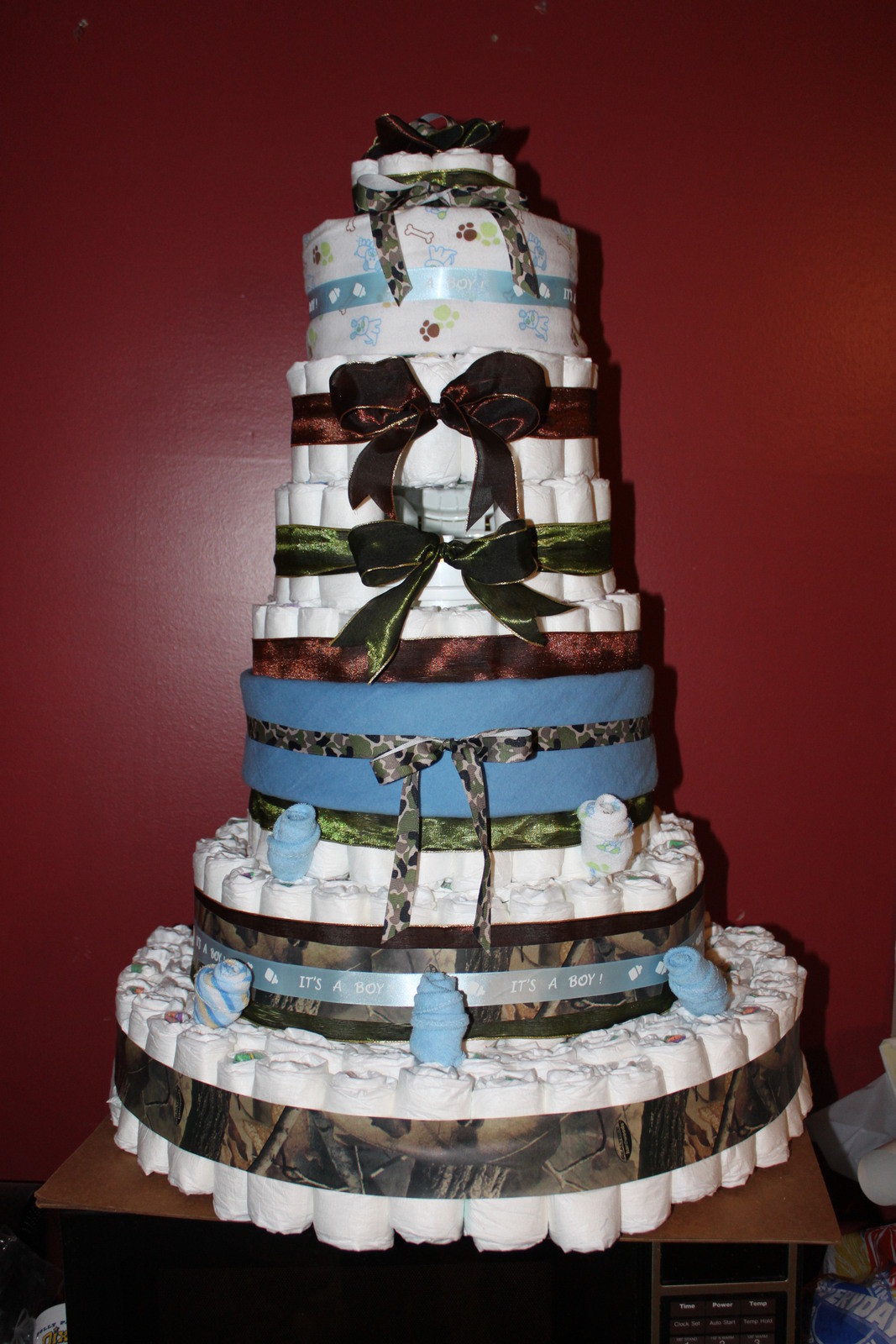 Camouflage Baby Boy Diaper Cake