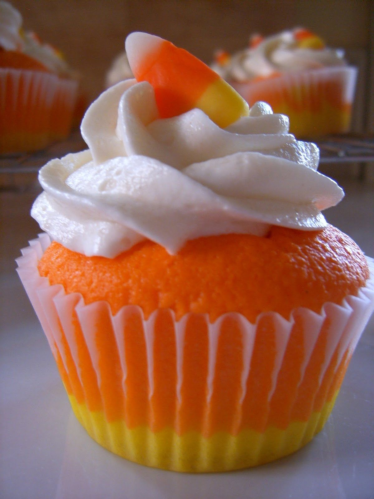 Candy Corn Halloween Cupcakes Idea