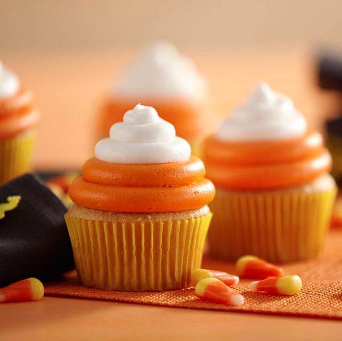 Candy Corn Halloween Cupcakes Idea