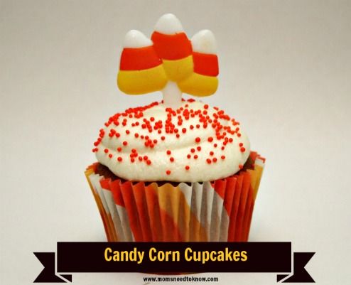 Candy Corn Halloween Cupcakes Idea