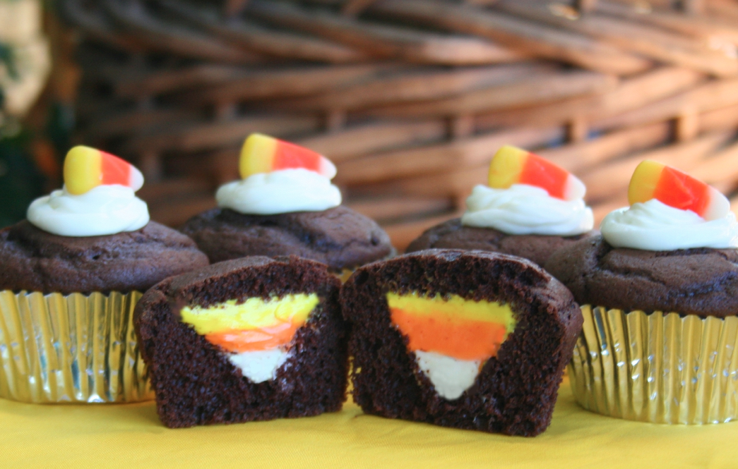 Candy Corn Halloween Cupcakes Idea