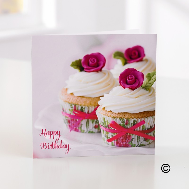 Card Greeting Happy Birthday Cupcake