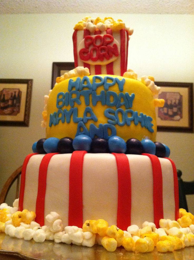 Carnival Popcorn Cake With Carnival Popcorn Cake With