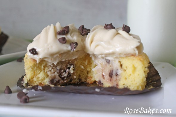Chocolate Chip Cookie Dough Filled Cupcakes