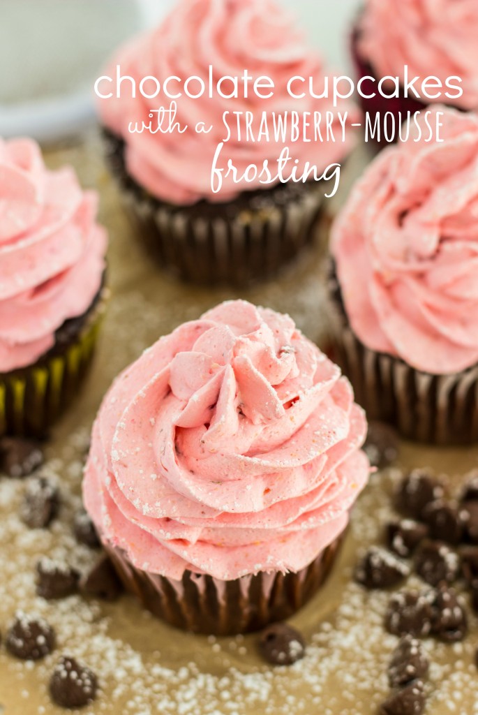 Chocolate Cupcake with Strawberry Frosting Recipe