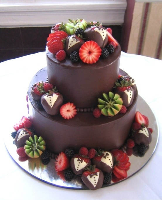 Chocolate Fruit Wedding Cake