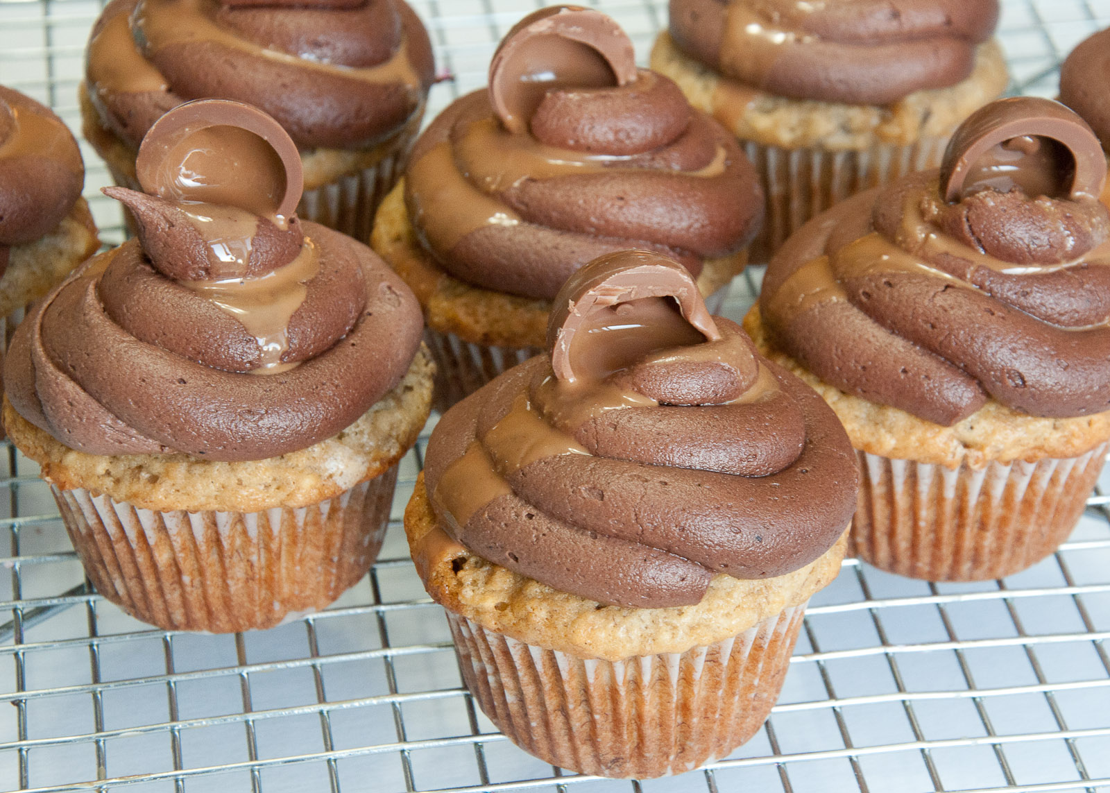 Chocolate Peanut Butter and Banana Cupcakes