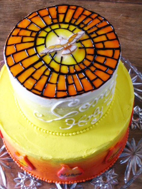 Confirmation Cakes with Stained Glass Confirmation Cakes with Stained Glass