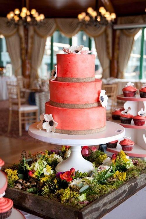 Coral Wedding Cake