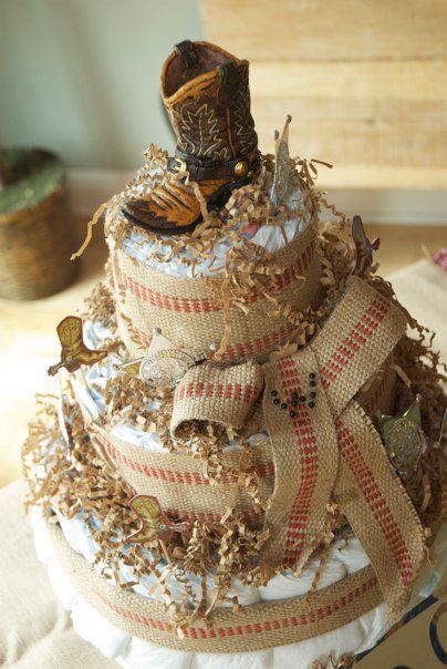 Cowboy Baby Shower Diaper Cake