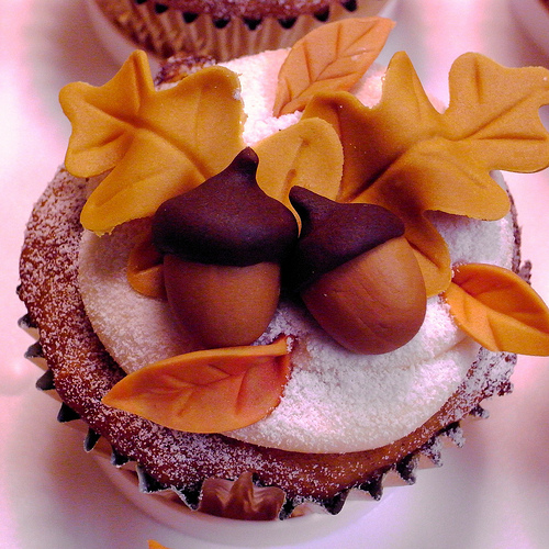 Cupcake Fall Leaves and Acorns