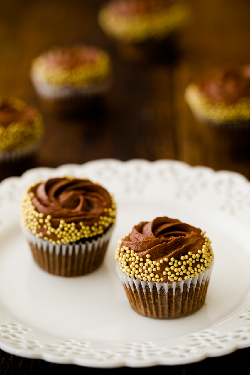 Cupcake with Chocolate Mousse Frosting