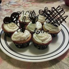 Cupcakes with Chocolate Garnish