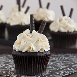 Cupcakes with Chocolate Garnish
