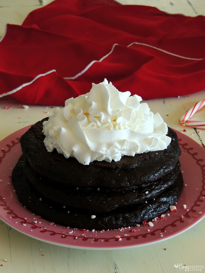 Dark Chocolate Peppermint Pancakes