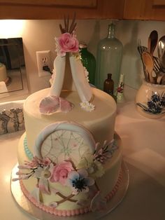 Dream Catcher Baby Shower Cake Dream Catcher Baby Shower Cake