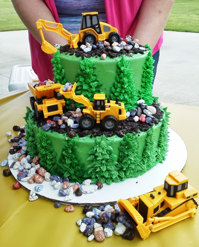 Dump Trucks and Diggers Birthday Cake