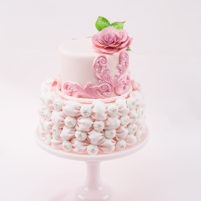 Fabric Fondant Wedding Cake