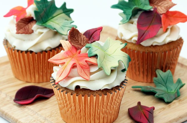 Fall Leaves Cupcake Decorations