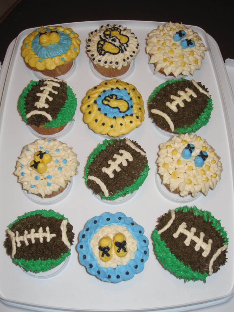 Football Baby Shower Cupcakes