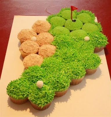 Golf Course Cupcake Cake