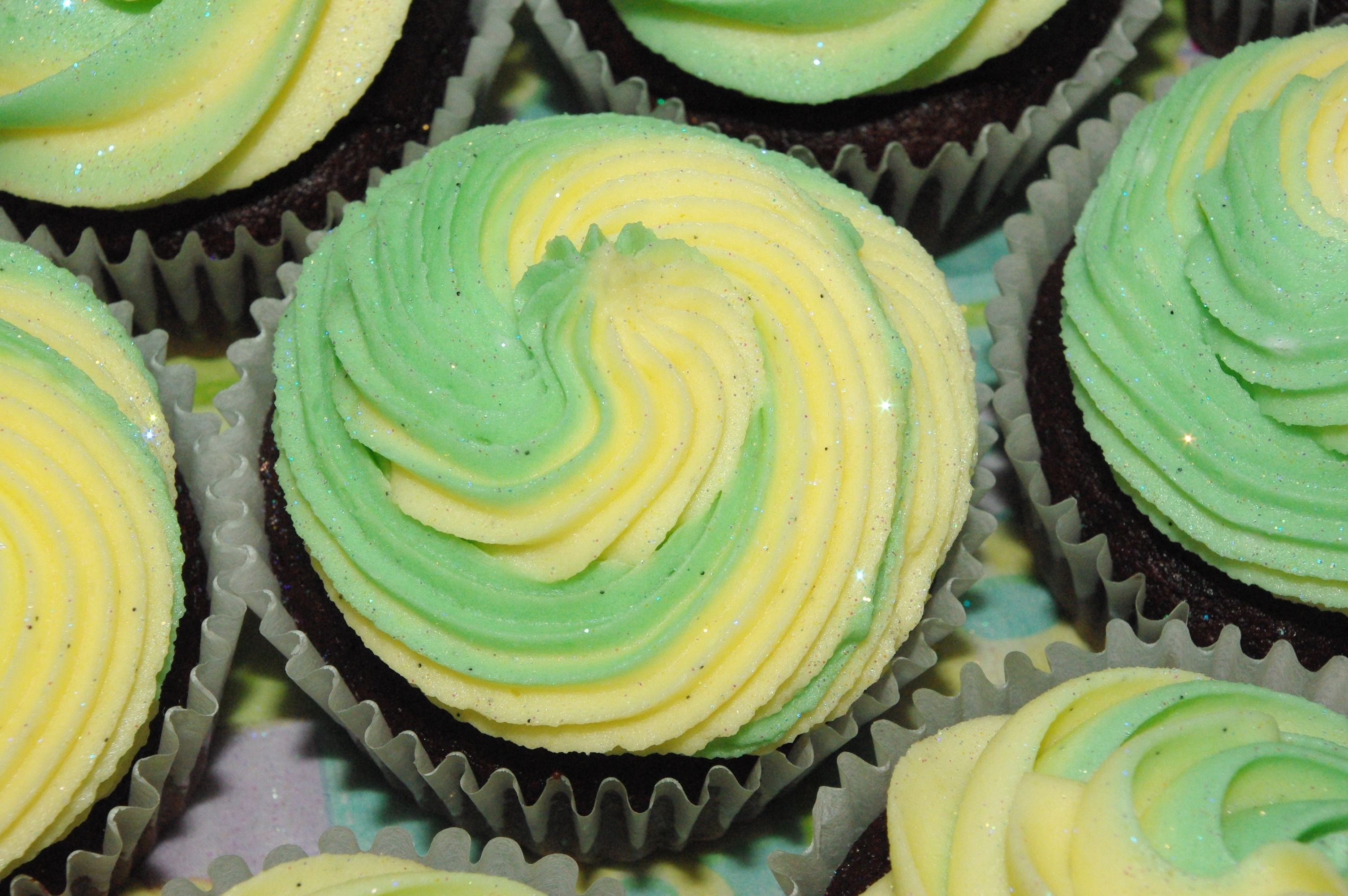Green and Yellow Baby Shower Cupcakes