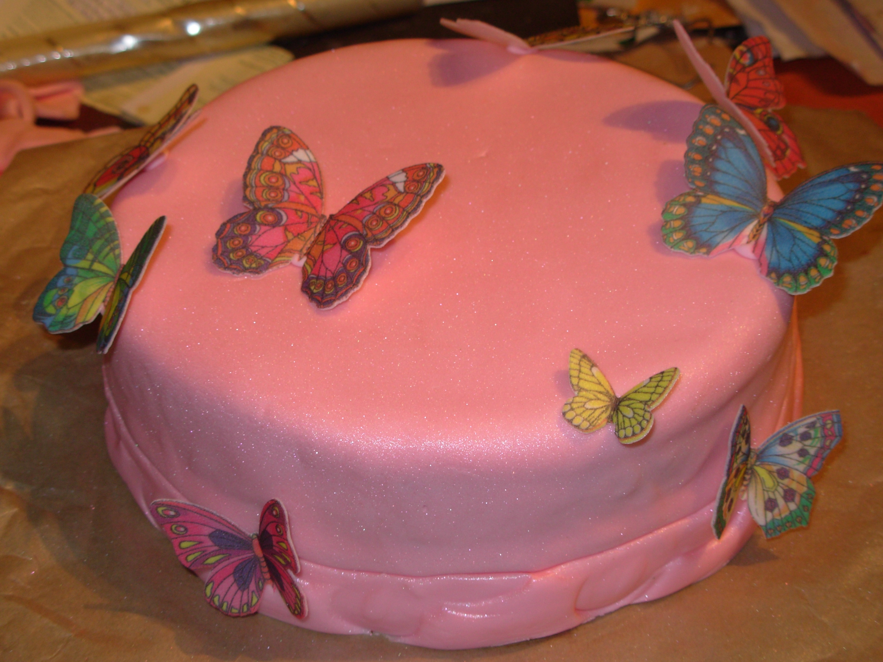Happy Birthday Cake with Butterflies