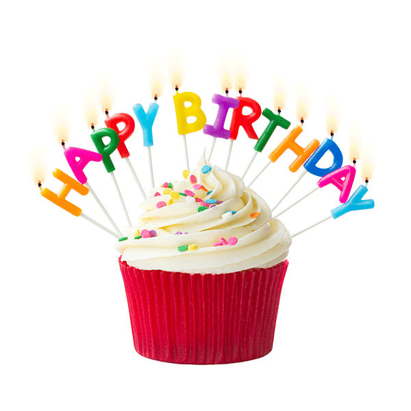 Happy Birthday Cupcake with Candles Happy Birthday Cupcake with Candles