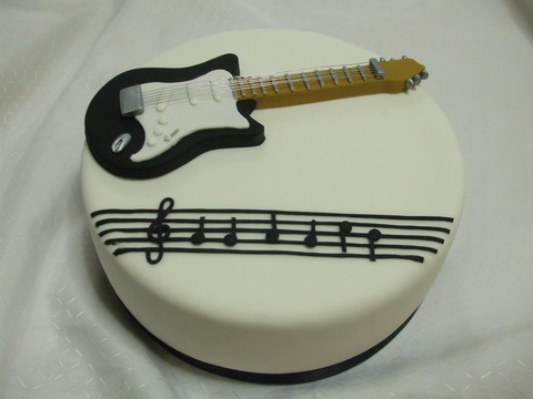 Happy Birthday Guitar-Shaped Cakes