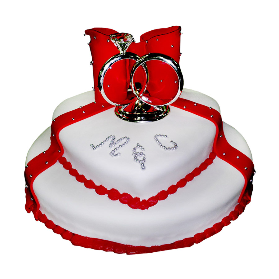 Heart Shaped 2 Tier Wedding Cake