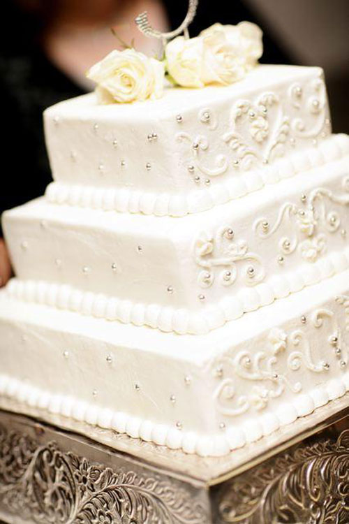 Image of Wedding Cake with Edible Rhinestones