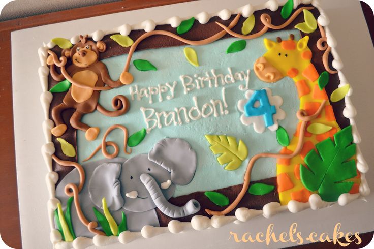12 Photos of Flat Sheet Cakes Jungle Theme 12 Photos of Flat Sheet Cakes Jungle Theme