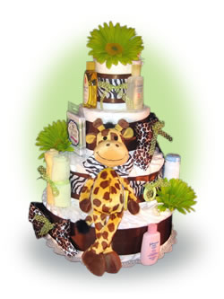 Jungle Diaper Cake for Baby Shower Jungle Diaper Cake for Baby Shower
