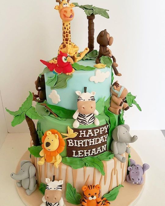 Jungle Theme Birthday Cake