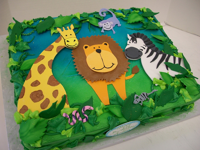 Jungle Theme Birthday Sheet Cake