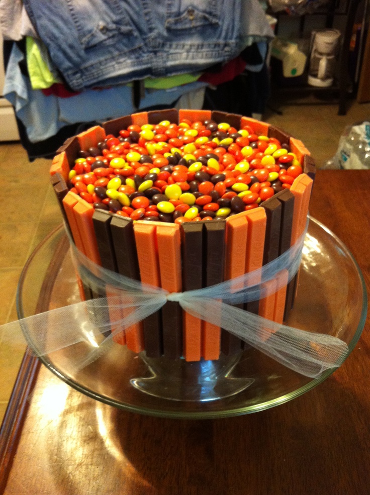 Kit Kat and Reese's Pieces Cake