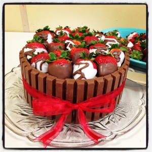 Kit Kat Cake with Strawberries