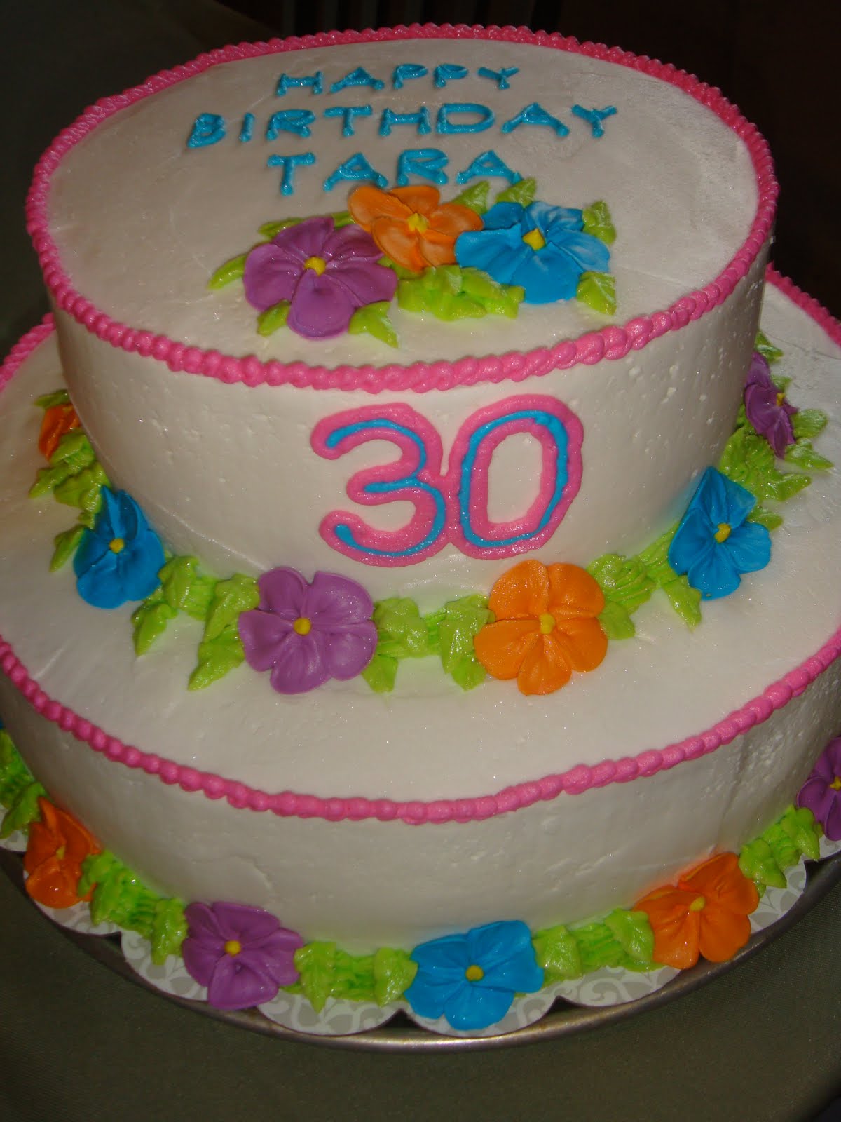 Luau Birthday Cake and Cupcakes