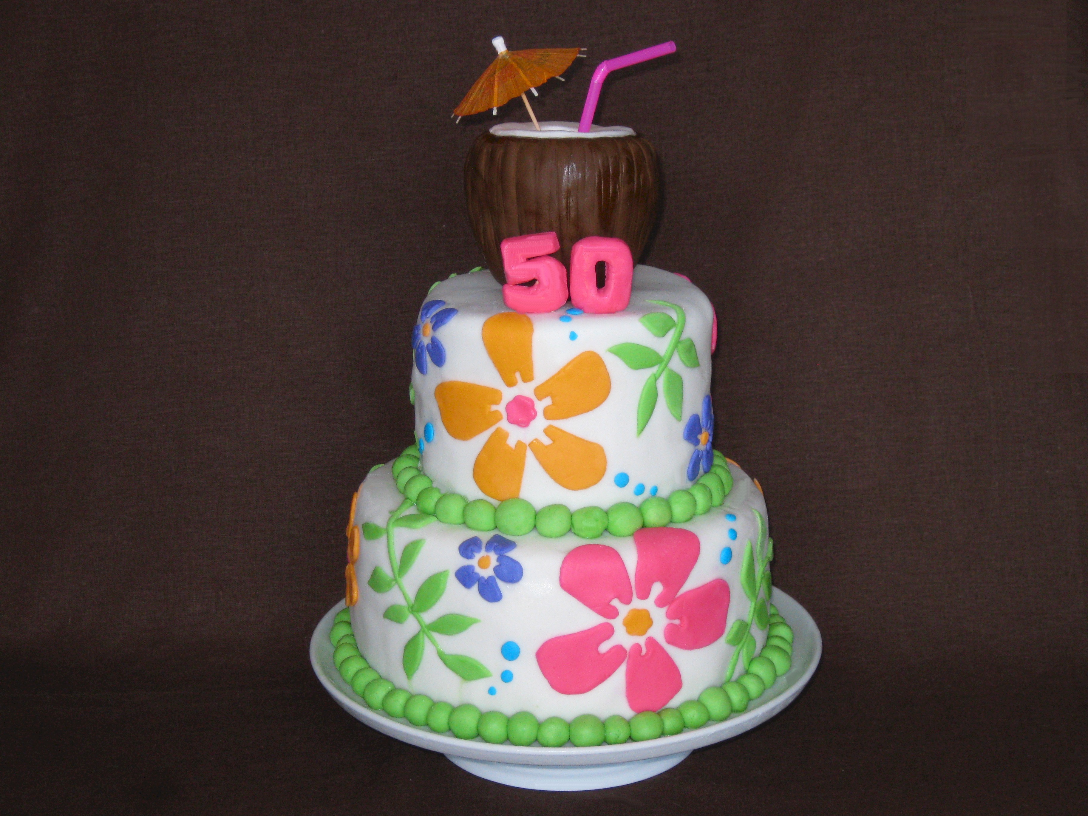 Luau Birthday Cakes Buttercream