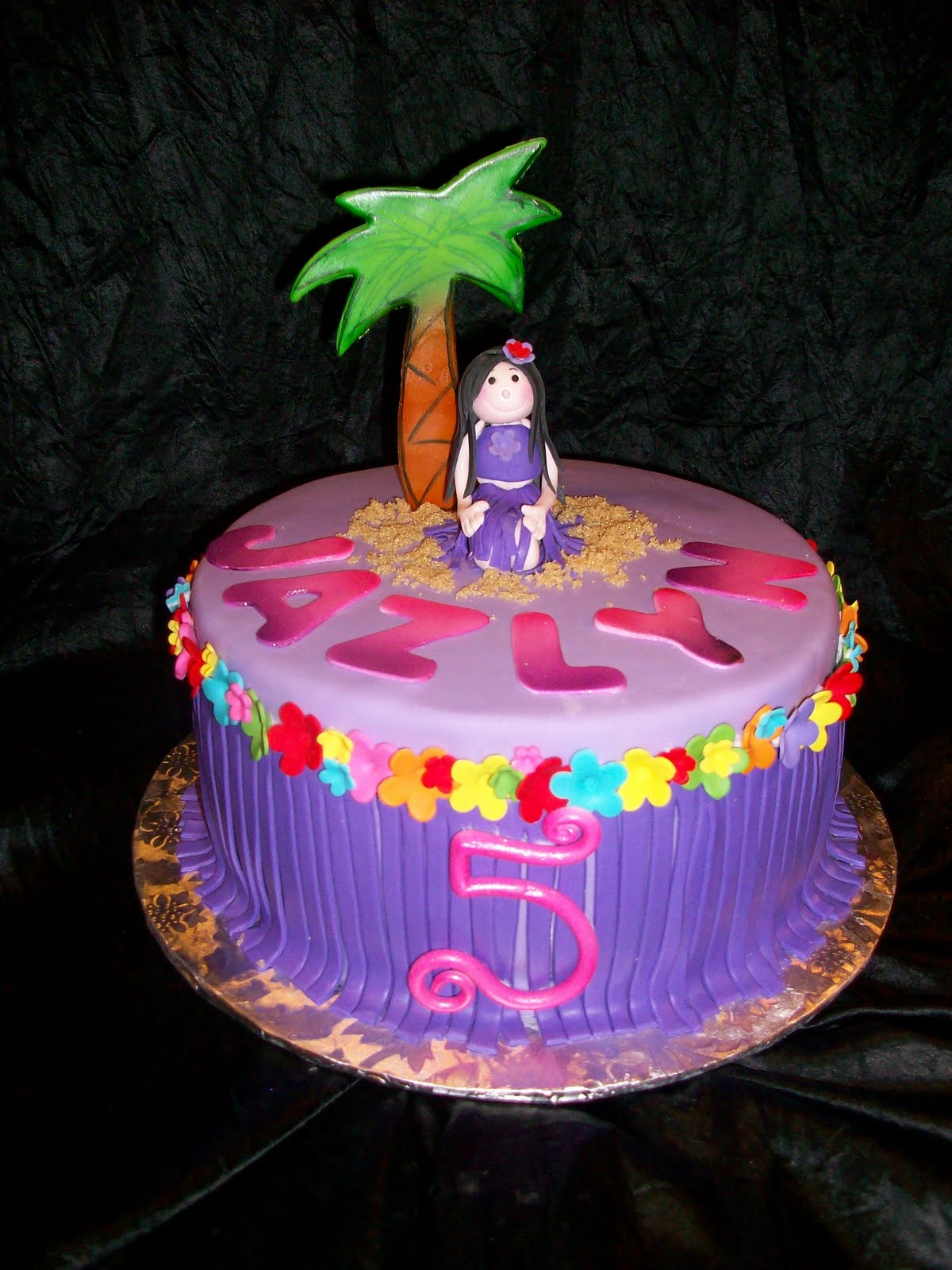 Luau Themed Birthday Cake
