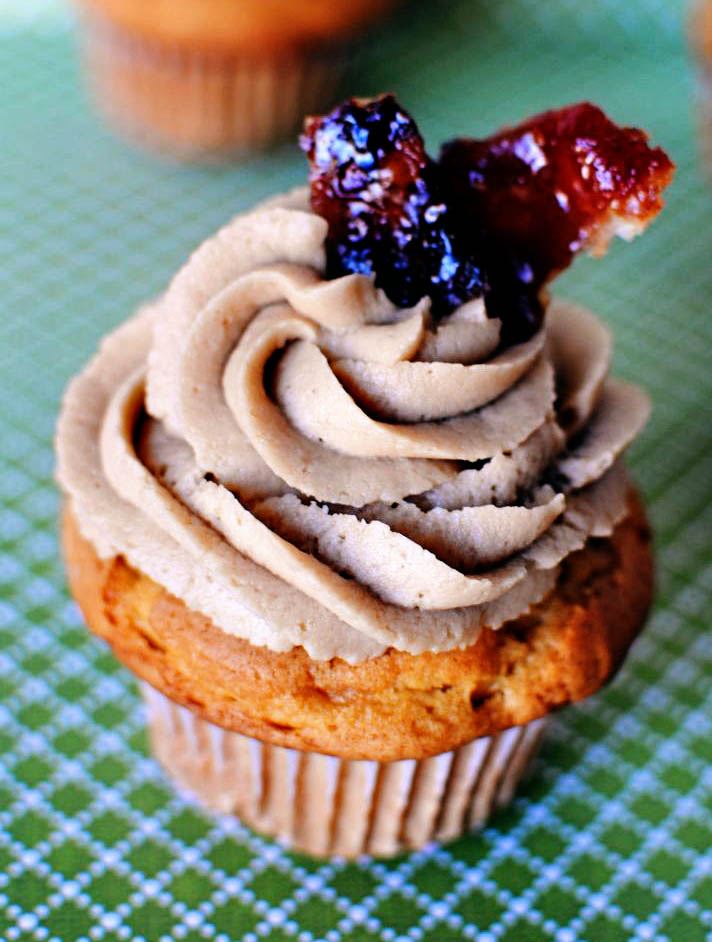 Maple Pancake Cupcake with Bacon