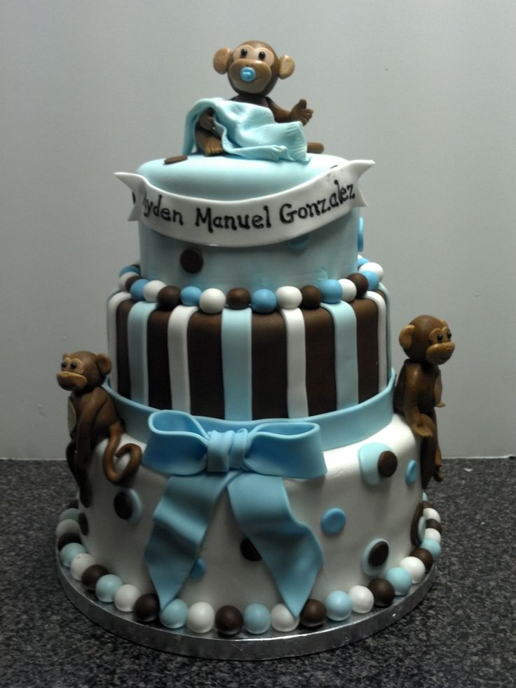 Monkey Baby Shower Cake