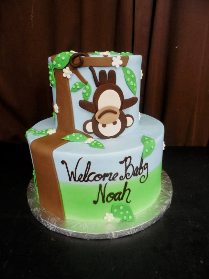 Monkey Baby Shower Cake