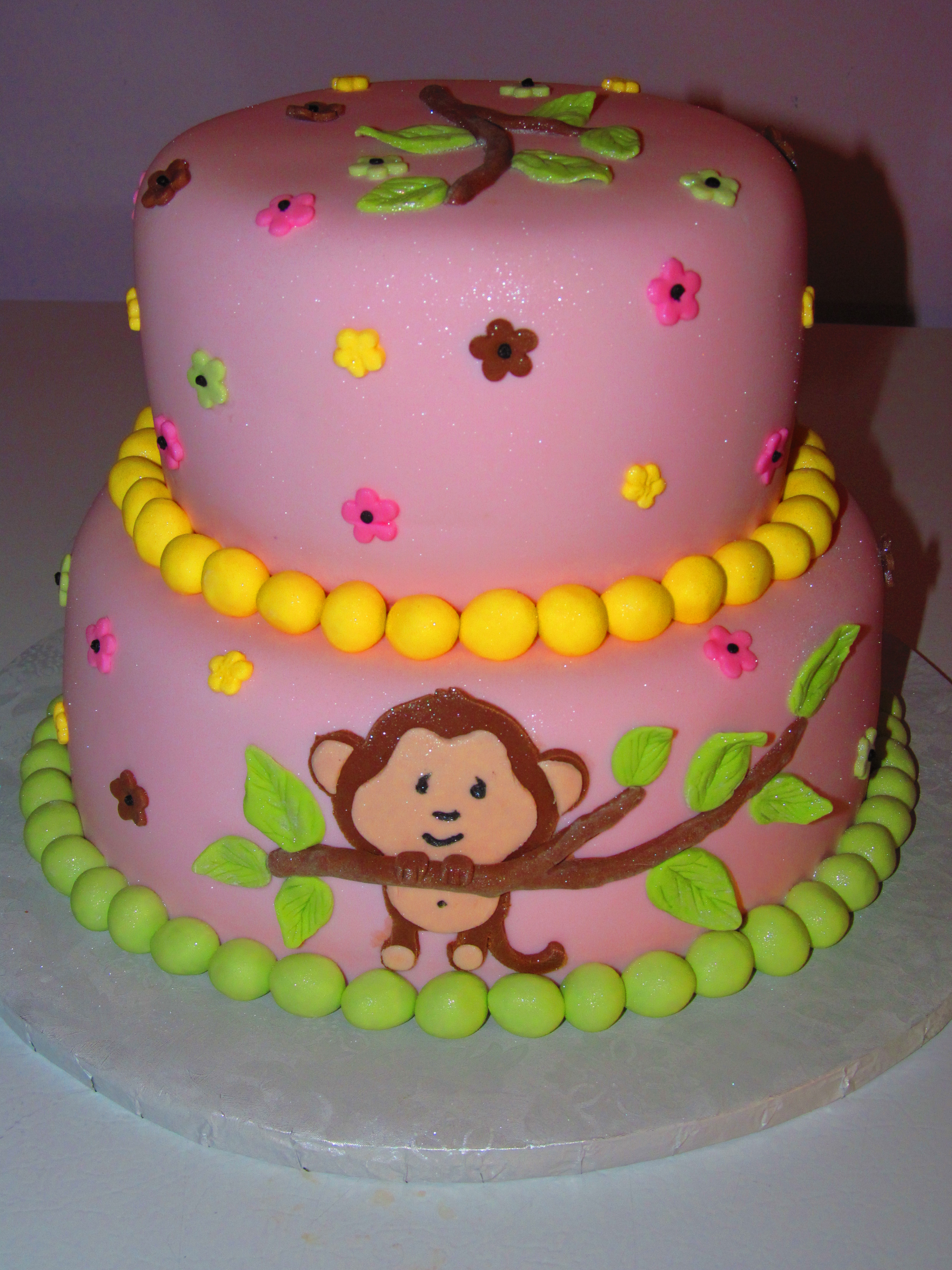 Monkey Girl Baby Shower Cake