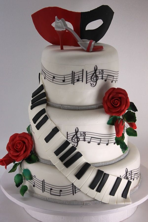 Music Note Themed Birthday Cake